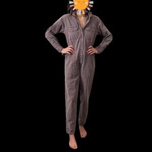 RARE Banana Republic VINTAGE 80's Flight Suit Coveralls Romper Purple